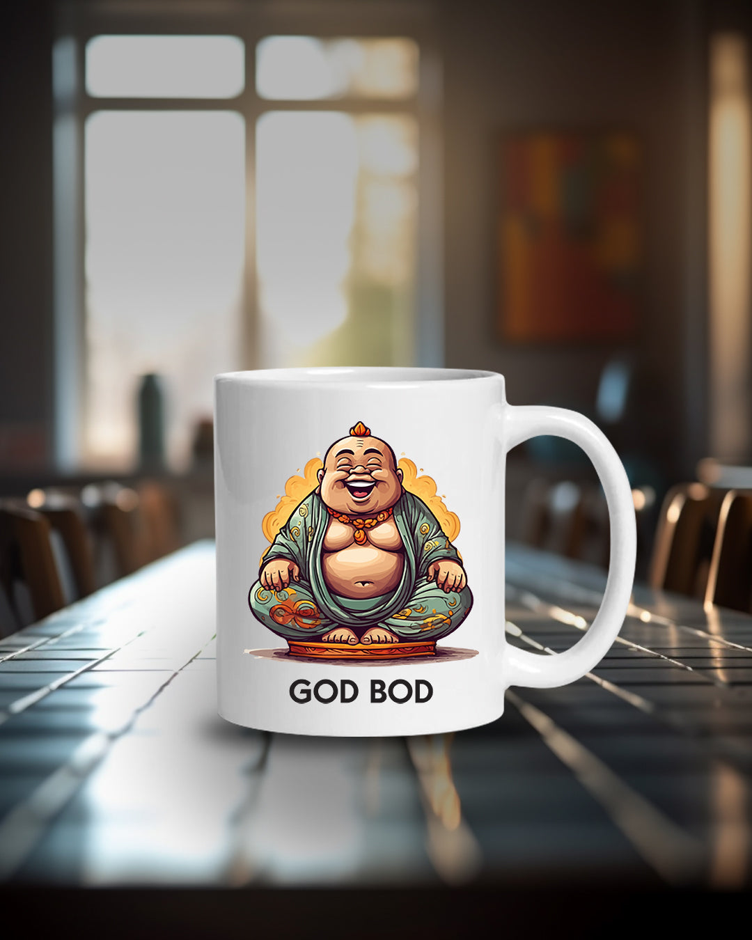 God Bod White glossy mug