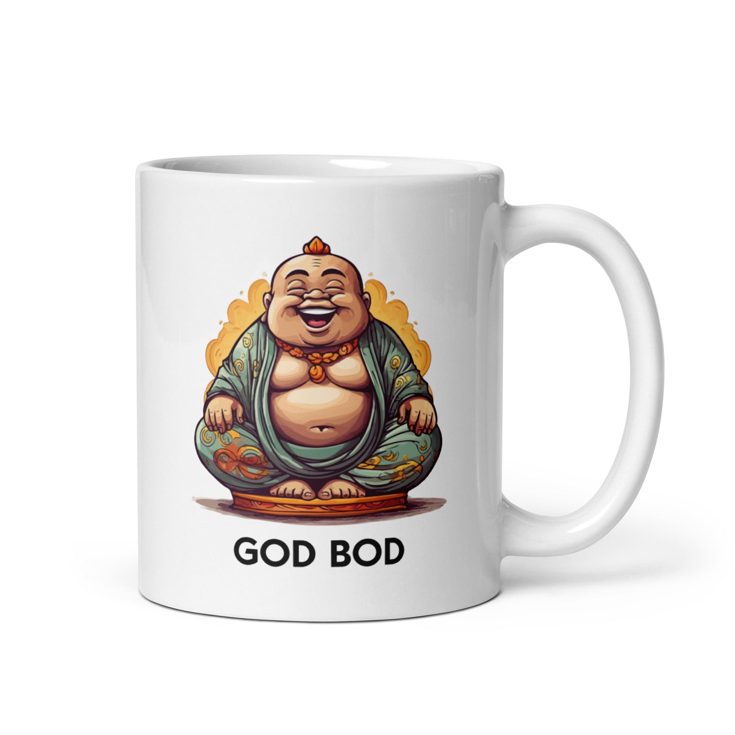 God Bod White glossy mug